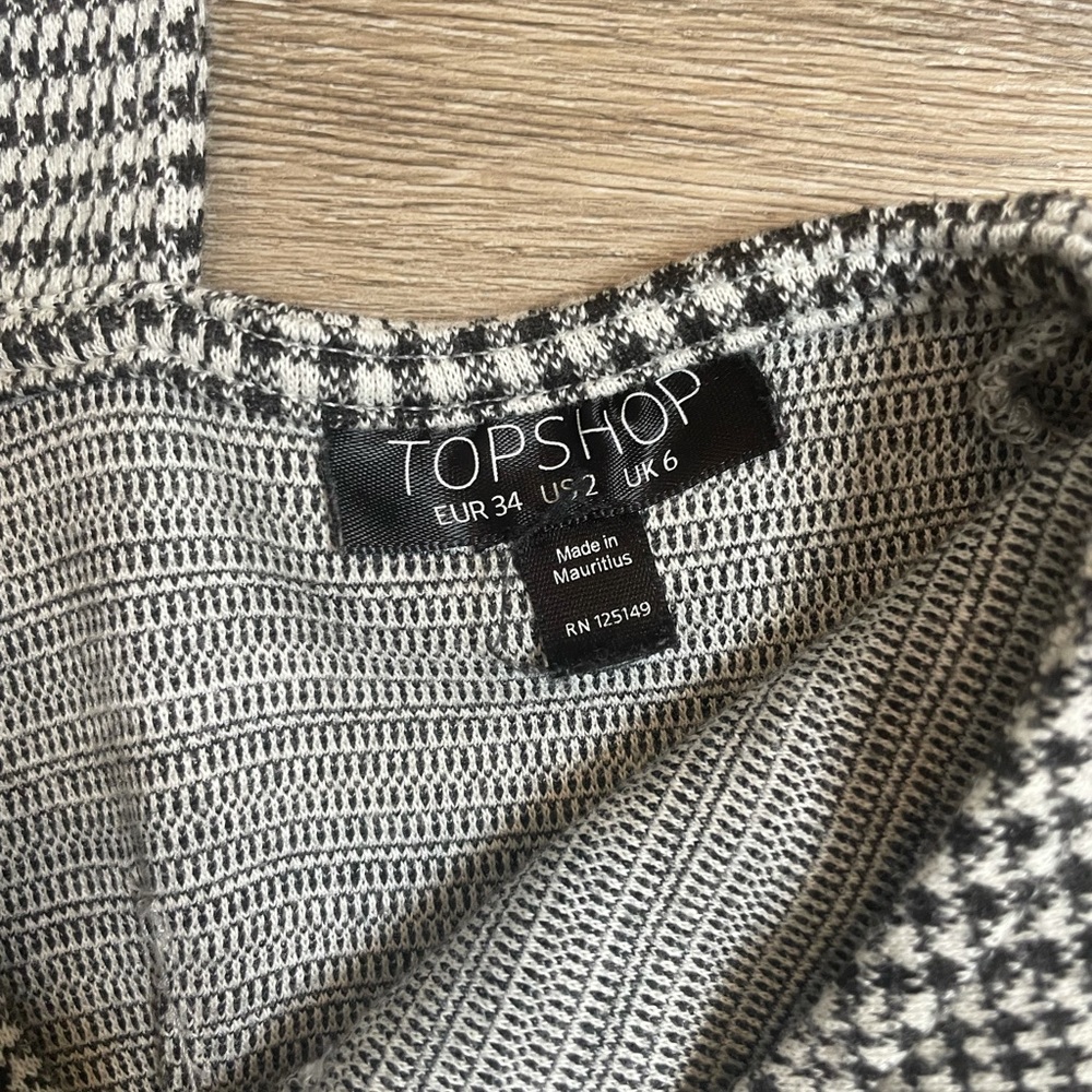 Topshop houndstooth embroidered floral mini dress - Picture 3 of 5